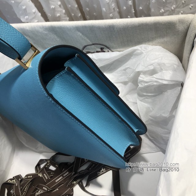 Hermes空姐包 愛馬仕Constance方胖子半手工 Epsom掌紋小牛進口皮 Hermes單肩斜挎包  tdh2109